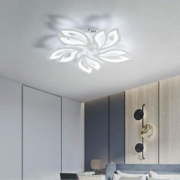 Plafonnier led Moderne, 65W 6000LM Creative Fleur de Forme Acrylique Lampe de Plafond, 5 Têtes