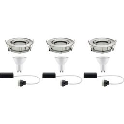 Paulmann - Spot encastrable pour salle de bains jeu de 3 21 w fer (brossé) X236252