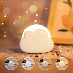 Veilleuse Bébé Nomade Rechargeable, Veilleuse Enfant led Nuage avec 4 Intensité et Lanière en
