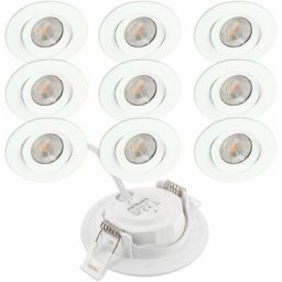 Arum Lighting - 10 Spots Encastrables led asturie Orientable 7W Eq. 75W Température de Couleur: