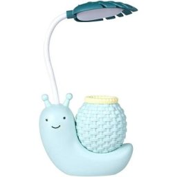 GP - Dessin animé escargot lampe de bureau porte-stylo protection des yeux apprentissage lampe de