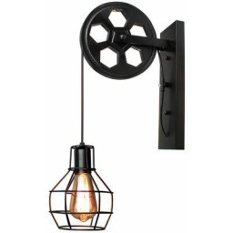 Applique Creative style industriel rétro lampe de mur Loft style levage poulie lumière canal