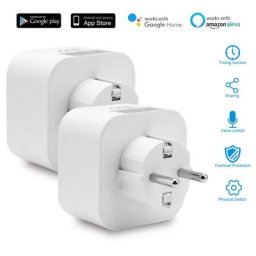 SWANEW Prise intelligente Smart Home Socket pour Google Home Remote Wifi WLAN Mini 2X - Blanc