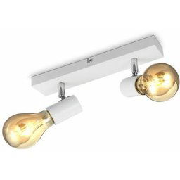 Plafonnier/applique murale, spot bar design rétro, 2 spots orientables & pivotants, luminaire
