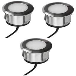 Lighting Lot 3 spots extérieur encastrables 3.8W, 3000K, 3x25lm, Ø69, Inox - patio - Arlux
