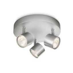 Spot De Plafond Philips Star Gris 3x3W - Aluminium