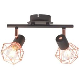 Plafonnier avec 2 projecteurs E14 Noir et cuivre Vidaxl n/a