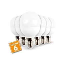 Eclairage Design - Lot de 6 ampoules led E14 Mini Globe 5.5W 470 lumens Température de Couleur: