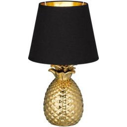 Reality Leuchten - Lampe de chevet textile or noir Lampe céramique design ananas Reality lights