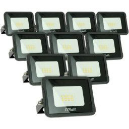 Lot de 10 projecteurs led 10W IP65 extérieur Température de Couleur: Blanc chaud 3000K