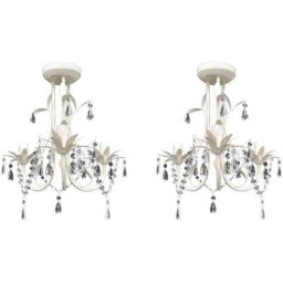 Vidaxl - Lustres suspendus à cristaux 2 pcs Blanc élégant n/a