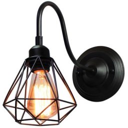 Appliques Murales Industrielle Intérieure Mini Cage Diamant, Lampe Suspension Vintage Luminaire