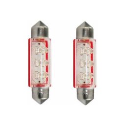 2x ampoule navette led rouge 12V 5W longueur 41mm led 6x3mm voiture remorque moto camion