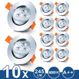 10x Spots led encastrables orientables, Spots led à encastrer,Spot encastrable 3W, Spots