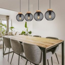 Lampe suspendue design cage lampe suspendue table à manger suspension forme sphérique en bois,