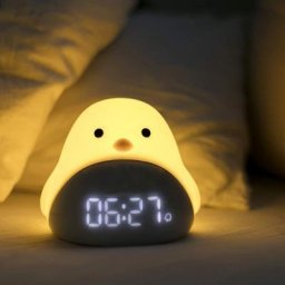 Veilleuse led pour enfants Mignon petit oiseau Réveil Veilleuse avec affichage de la température et
