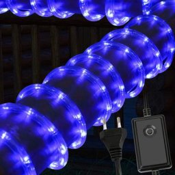 10M Tube Lumineux Extérieur led Guirlande Lumineuse Décoration,Bleu,avec Adapteur d'alimentation