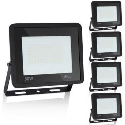 5x Projecteur led 50W Proline Blanc chaud Haute Luminosité Radiateur - Schwarz - Swanew