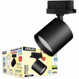 Arum Lighting - Spot Tracklight Noir 33W pour rail 4 Wires Equi 180W 2900Lm Température de Couleur: