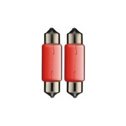 2x Ampoule navette rouge 24V 5W 10x36mm SV8.5 universelle camion fourgon camping car voiture moto
