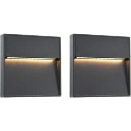 Vidaxl - 2 pcs Appliques murales led d'extérieur 3 w Noir Carré n/a