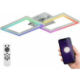 Plafonnier LED connecté WiFi App télécommande dimmable CCT RGB commande vocale compatible iOS &