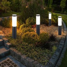 4x éclairage de base extérieur éclairage de terrasse anthracite projecteurs de jardin en acier