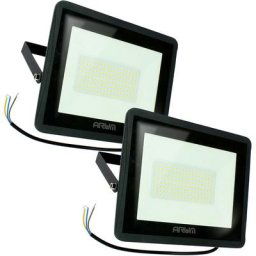 Arum Lighting - Lot de 2 Projecteur led atria 100W noir Eq 800W IP66 extérieur Température de