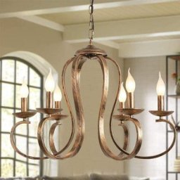 Lustres en bronze Ganeed lustre suspendu en fer rétro, lampe suspendue rustique à 6 lumières,