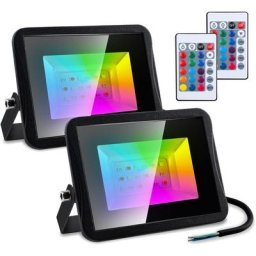 SWANEW Lot de 2 projecteurs LED RVB pour extérieur avec télécommande 10W Étanche IP65