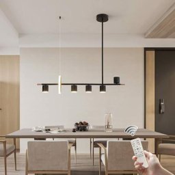 Suspension moderne noire, luminaire suspendu led à intensité variable avec spots,Lustre led moderne