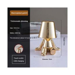 Little Golden Man Lampe de Table Italie Résine Led Veilleuse Café Bar Chambre Chambre Décor Dessin