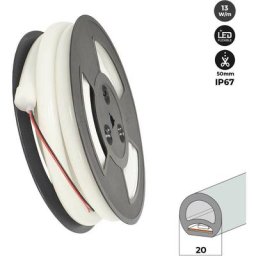 Néon led flexible circulaire 360º - 24V dc - Ø20mm - 5 mètres - 13W/m - Kit complet - IP67 Blanc