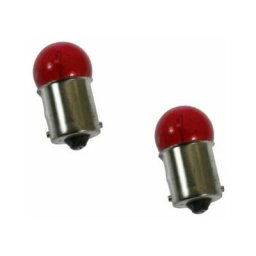2x ampoule 12V 5W BA15S rouge petit globe simple filament