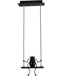 Moderne Suspension Créatif Poupée Fer Gens Balançoire Enfants Lampe suspendue Salon Chambre