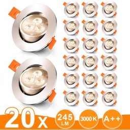 20x Spots led encastrables orientables, Spots led à encastrer,Spot encastrable 3W, Spots