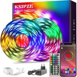 Ruban led Bluetooth 30m rgb Changement de Couleur 5050 Lumières led avec Télécommande et Boîtier de