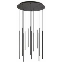 Filo Plafonnier décoratif à 12 grappes de gouttes noir 3000K - Ideal Lux
