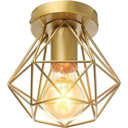 Plafonnier industrielle cage en métal fer forge, retro suspension luminaire lustre style vintage