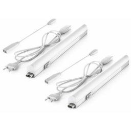 Lot de 2 réglettes led pour cuisine et atelier, platine led 4W, longueur 313mm, 400 Lm, lumière