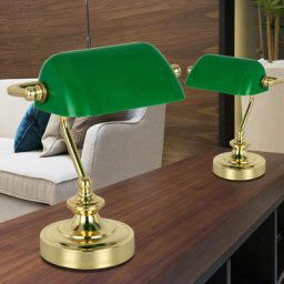 2x lampe de banquier lampe rétro éclairage vintage années 20 design bureau hall lampe de lecture
