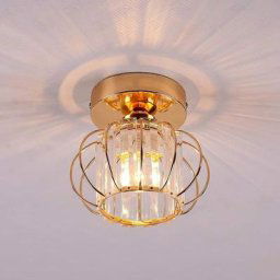 Led Luminaires de plafond à cristaux, lustre plafonnier cage et cristal e27 pour cuisine couloir