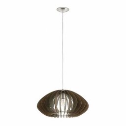 Lampe à suspension Cossano 2 sombre de bois brun 1X60W H: 110 Ø 50 cm