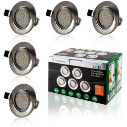 Lampesecoenergie - 5 Spot led Encastrable Extra Plat Dimmable Orientable Salle de Bain IP44 Blanc