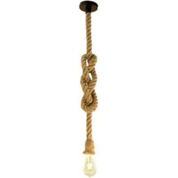 Lustre suspension en corde de chanvre E27 douilles style industriel rétro pour salon salle à manger