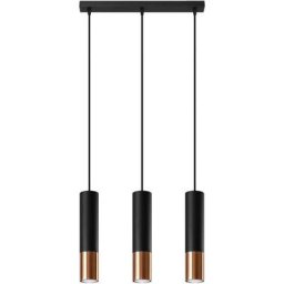 Lampe à suspension Loopez 3L cuivre noir / l: 29, b: 6 h: 100, GU10, dimmable