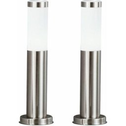 Lot de 2 lampadaires d'extérieur IP44 éclairage de jardin en acier inoxydable moderne