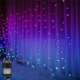 Rideau Lumineux à Brancher Intérieure, 1.5 x 1.0m led Guirlande Lumineuse Rideau 192LEDs, 8 Modes