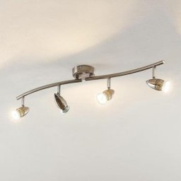 LED Plafonnier 'Kalean' en métal pour salon & salle à manger - nickel, chromé