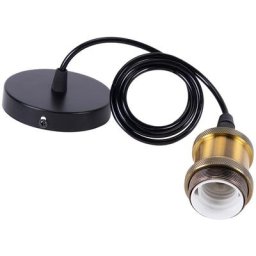 Lampe Suspension Vintage Style Industriel Douille Spirale E27 Lustre Simple Câble Support de Lampe